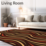 Luxurious Shaggy Textured Wave Decorative Accent(Brown)