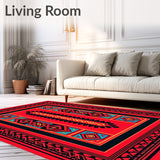 Abstract Lattice with Southwestern Accents(Red)