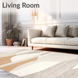 Chic Area Modern Reflection Collection Stylish Minimalist Motifs(Beige)