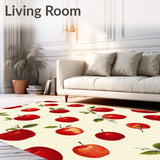 Scarlet Apple Kitchen Decor Non Slip Bedside Machine Wash(Red)