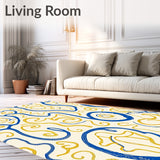 Contemporary Interlocking Mosaic Featuring Abstract Artistry(Blue)
