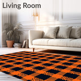Buffalo Check Farmhouse Woven Mat With Rustic Charm(Black)