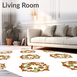 Ornate Floral Medallion with Classic European Styling (Brown)