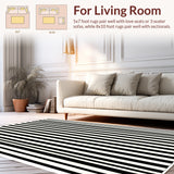 Black and White Striped Modern Design(Black)