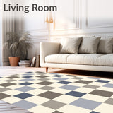 Classic Checkerboard with Neutral Tones and Crisp Lines(Ivory)