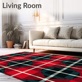 Festive Tartan Stripes With Classic Interlocking Check Motifs(Red)