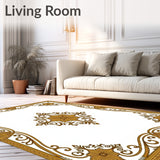 Ornate Medallion Tapestry with Classical Damask(Brown)