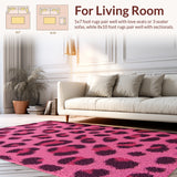 Ultra Soft Area Rug, Non Slip, Stain Resistant, Washable Area Rugs for Living Room, Bedroom, Faux Leopard Cowhide(Pink)