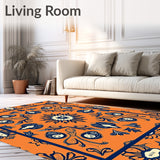 Floral Distressed with Ornamental Leaf Filigree (Orange)