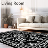 Vintage Damask Floral Baroque Palace Mansion (Black)