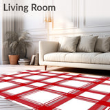 Heritage Windowpane Plaid with Festive Accent Stripes(Red)