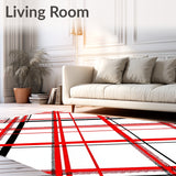 Festive Tartan Plaid with Diagonal Overlapping Motifs(Red)