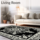 Medallion with Swirling Paisley Accents (Black) - ODIKA