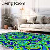 Kaleidoscope Passage with Multi Hued Fractal Spirals (Green)