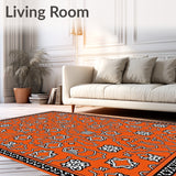 Quatrefoil Trellis Network with Moorish Influence(Orange)
