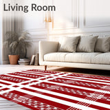 Plaid with Interwoven Evergreen and Berry Sprig Details(Red)