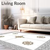 Tile Inspired Pile with Intricate Motifs (Beige)