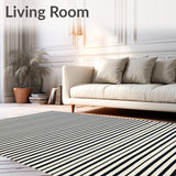 Contemporary Black and White Striped Area Chic Home Decor(Black)