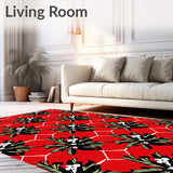 Yuletide Interlocking Plaid with Stylized Evergreen Sprigs(Red)