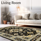 Black and Beige with Luxurious Oriental Medallion Geometric Details(Black)