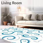 Abstract Smoke Plume with Wispy Spiral Motifs (Blue) - ODIKA