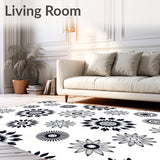 Burst with Symmetrical Floral Rosette Design (Black)