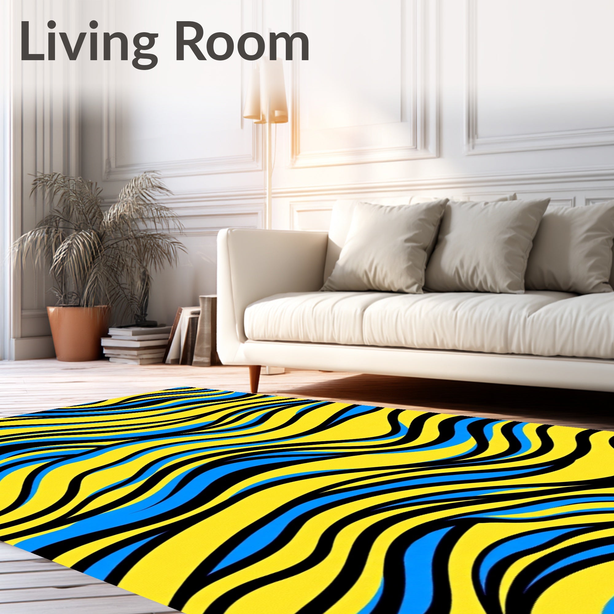 Abstract Wave Ripple with Flowing Curved Lines(Yellow) - ODIKA