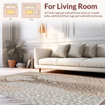 Ultra Soft Area Rug, Non Slip, Stain Resistant, Washable Area Rugs for Living Room, Bedroom, Antelope Print Neutral(Beige) - ODIKA