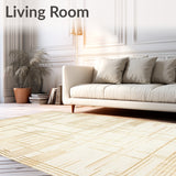 Gold Accented Beige Modern(Beige)