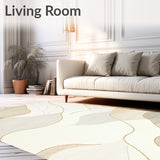 Elegant Edge Beige with Subtle Wave Design(Beige)