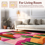 Ultra Soft Area Rug, Non Slip, Stain Resistant, Washable Area Rugs for Living Room, Bedroom, Western Pink Cactus Bathroom Absorbent Boot Rug(Green)