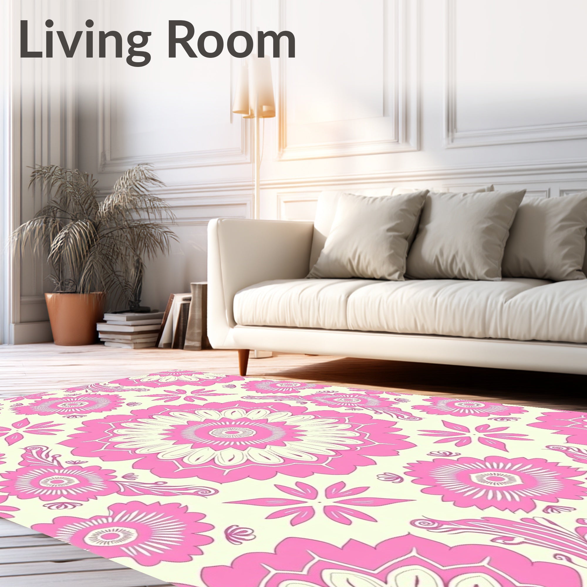 Burst Symmetrical with Ornate Floral Motifs (Pink) - ODIKA