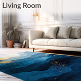 Abstract Deep Gradient Gold Brushstroke(Blue)