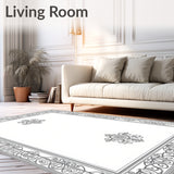 Ornate Floral Scrollwork Featuring Layered Interlocking (Black)