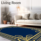 Frosted Lace Tapestry Featuring Twinkling Holiday Filigree and Baroque Swirls(Blue)