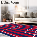 Vertical Striped Soccer Field Pitch(Red)