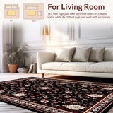 Floral Motif in Rich Color Contrast(Black)