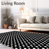 Polka Dot Motif with Scattered Circle(Black)