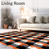 Gingham Pumpkin Patch Style Entry Accent(Orange)