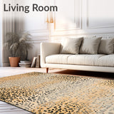 Boho Inspired Animal Print Area Beige Brown Abstract Design(Gray)
