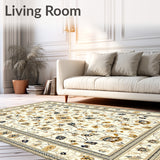 Elegant Boho Floral Area with Vintage Look(Beige)