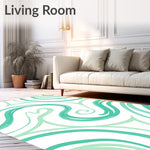 Swirling Marble Effect with Emerald and Pale Mint Contrasts (Green) - ODIKA