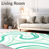 Swirling Marble Effect with Emerald and Pale Mint Contrasts (Green) - ODIKA
