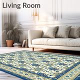 Intricate Floral Trellis with Elegant Beige and Sea Design(Ivory)