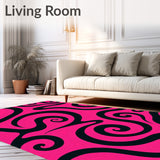 Luxurious Midnight Swirl Abstract Modern (Pink)