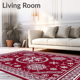 Festive Snowflake Medallion with Intricate Crystal Motifs(Red)