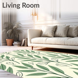 Botanical Sage Leaf Motif with Delicate Vine Tracery Design(Green)