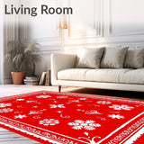 Ornate Winter Starburst Featuring Gold Highlights and Frosted Motifs(Red)