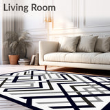 Distinctive Bordered Chevron Zigzag Angled Transitional Refined (Black)