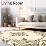 Luxurious Vine Damask Swirl Arabesque Lattice Symphony(Ivory)